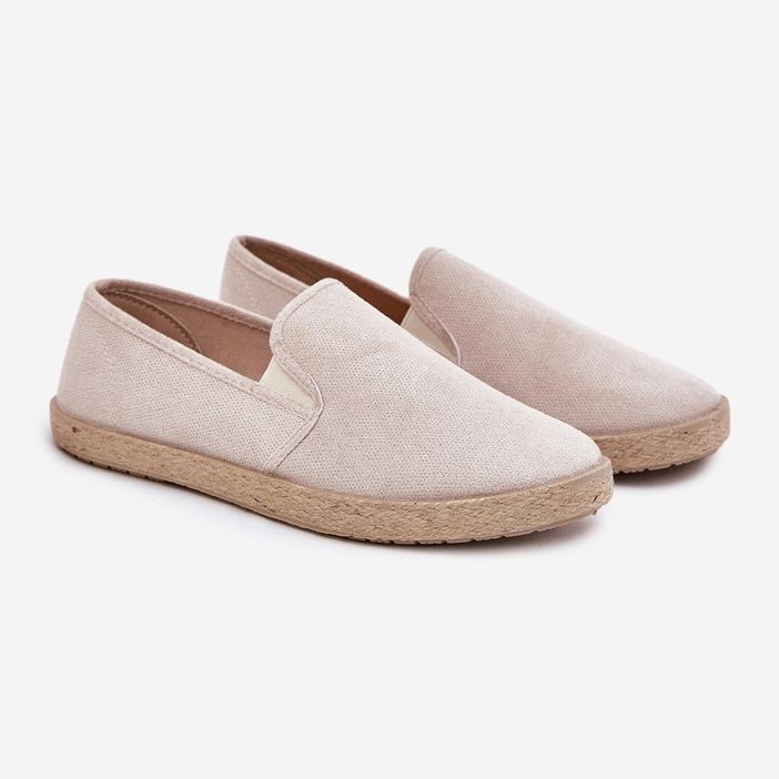 Zapatillas de zapatillas para hombres con beige de gamuza ecológico 1