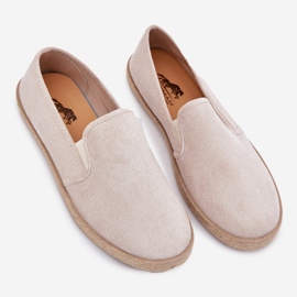 Zapatillas de zapatillas para hombres con beige de gamuza ecológico 3