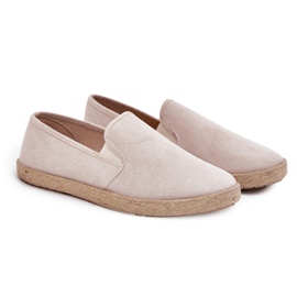 Zapatillas de zapatillas para hombres con beige de gamuza ecológico 6