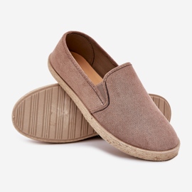 Zapatillas de zapatillas para hombres con beige oscuro de gamuza ecológica 2