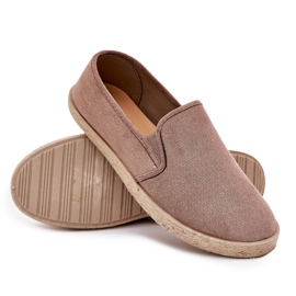 Zapatillas de zapatillas para hombres con beige oscuro de gamuza ecológica 6