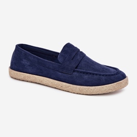Mocasines para hombres con trenza azul marino 5