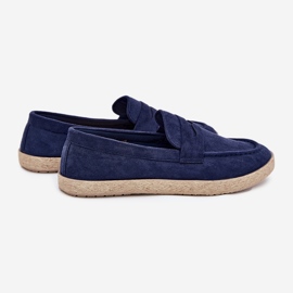 Mocasines para hombres con trenza azul marino 2