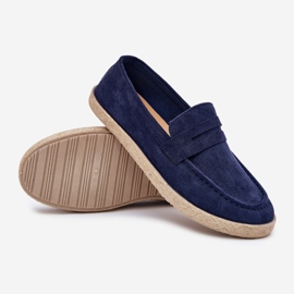 Mocasines para hombres con trenza azul marino 4