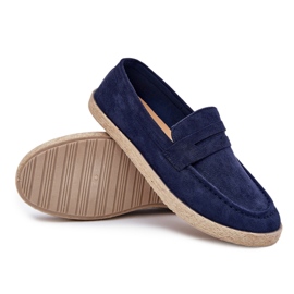 Mocasines para hombres con trenza azul marino 6
