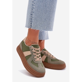 Zapatillas con Plataforma para Mujer, Verde 1