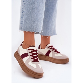 Zapatillas de deporte femeninas en la plataforma burdeos rojo 2
