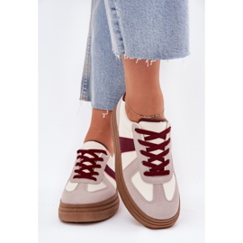 Zapatillas de deporte femeninas en la plataforma burdeos rojo 3