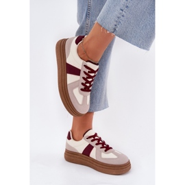Zapatillas de deporte femeninas en la plataforma burdeos rojo 5
