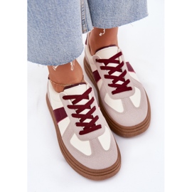 Zapatillas de deporte femeninas en la plataforma burdeos rojo 6