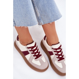 Zapatillas de deporte femeninas en la plataforma burdeos rojo 9