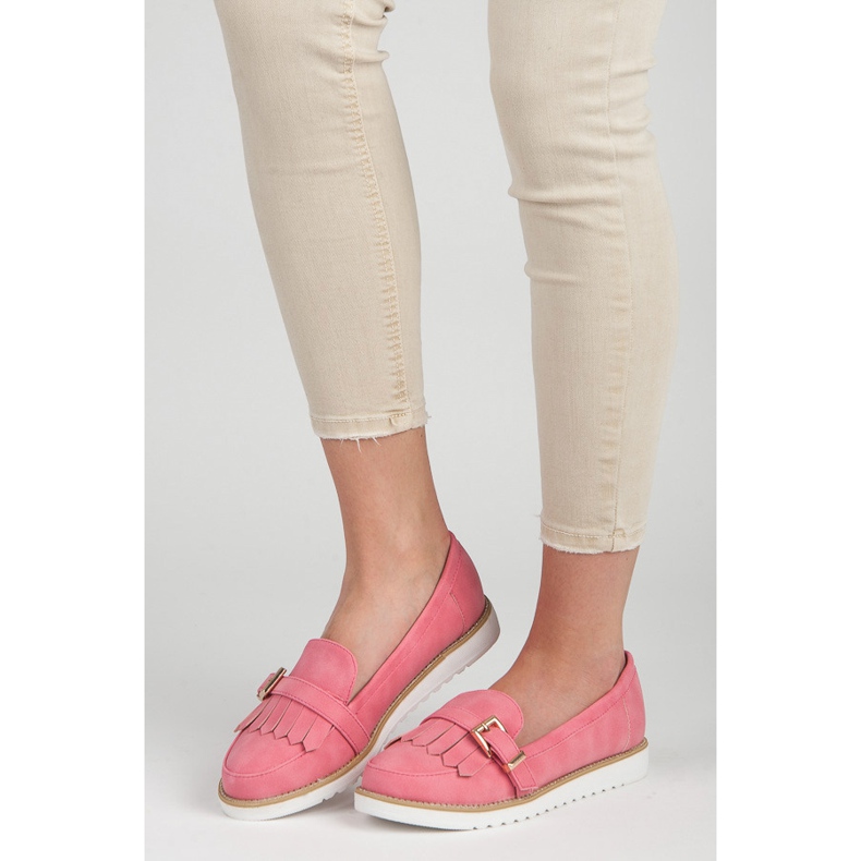 Vices Mocasines Con Hebilla Decorativa rosa 1