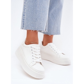 Zapatillas con plataforma para mujer, color blanco 2