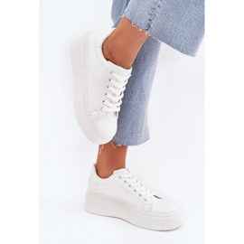 Zapatillas con plataforma para mujer, color blanco 3