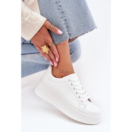 Zapatillas con plataforma para mujer, color blanco 6