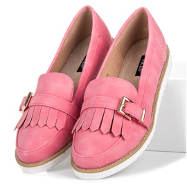 Vices Mocasines Con Hebilla Decorativa rosado 5