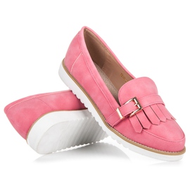 Vices Mocasines Con Hebilla Decorativa rosado 4