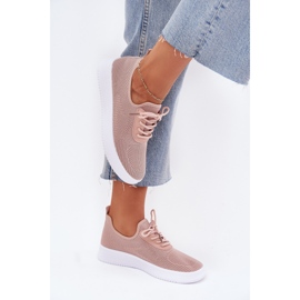 Material zapatos deportivos atacados en la plataforma rosa femenina rosado 5