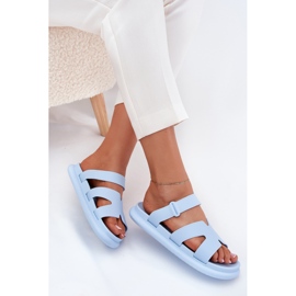 Flip de goma de mujeres con cinturón azul 6