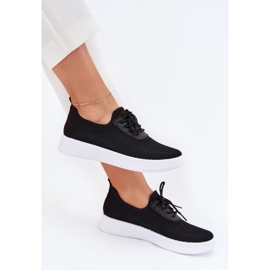 Material zapatos deportivos atacados en la plataforma negro para mujeres 6