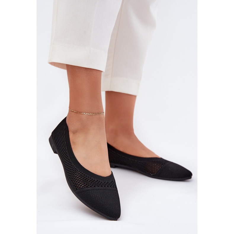 Ballerinas de malla de mujeres femeninas negras negro 2