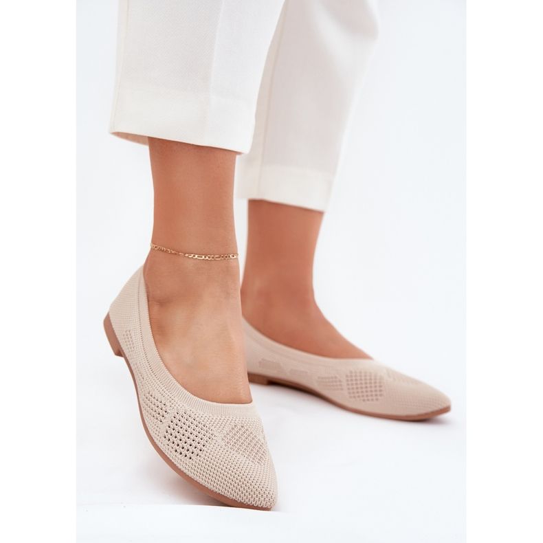 Ballerinas de materiales para mujeres beige 2