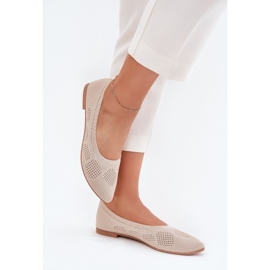 Ballerinas de materiales para mujeres beige 3
