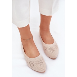 Ballerinas de materiales para mujeres beige 5