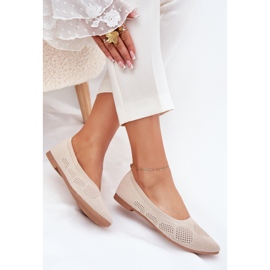 Ballerinas de materiales para mujeres beige 6