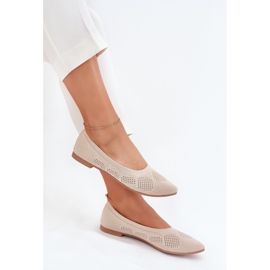 Ballerinas de materiales para mujeres beige 8