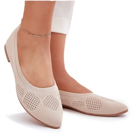Ballerinas de materiales para mujeres beige 10