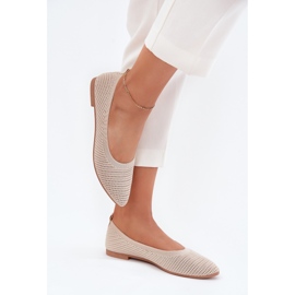 Beige -Mesh Material Ballerinas Ballerinas 2