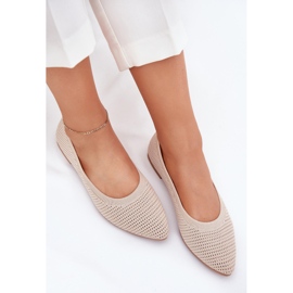 Beige -Mesh Material Ballerinas Ballerinas 7