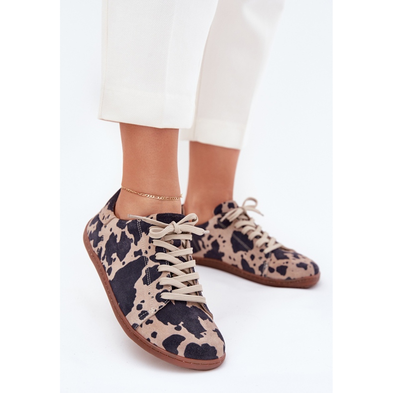 Zapatillas de ante femeninas en Zazoo N1120 Brown-Beige marrón 2 Zapatillas de ante femeninas en Zazoo N1120 Brown-Beige marrón 2