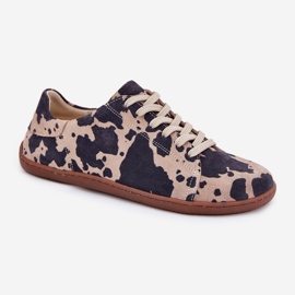 Zapatillas de ante femeninas en Zazoo N1120 Brown-Beige marrón 4