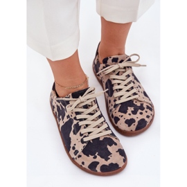 Zapatillas de ante femeninas en Zazoo N1120 Brown-Beige marrón 5