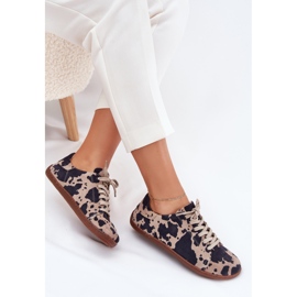 Zapatillas de ante femeninas en Zazoo N1120 Brown-Beige marrón 7