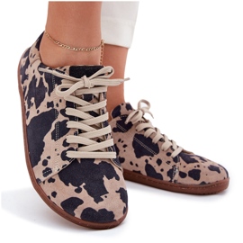 Zapatillas de ante femeninas en Zazoo N1120 Brown-Beige marrón 10