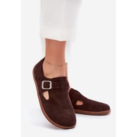 Zapatos de gamuza para mujeres con golpes descalzos Zazoo N1261 Chocolate marrón 1 Zapatos de gamuza para mujeres con golpes descalzos Zazoo N1261 Chocolate marrón 1