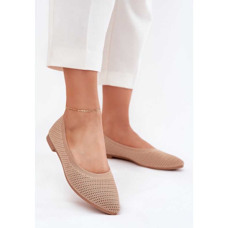 Ballerinas de materiales para mujeres de color oscuro beige 2