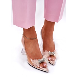Bombas de mujer transparentes con un arco beige de Vinceza 62213 1 Bombas de mujer transparentes con un arco beige de Vinceza 62213 1