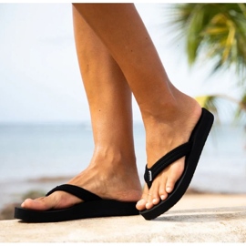 Reef Flip-flops de la brisa de cojín de arrecife en RF001454-BK2 negro 2