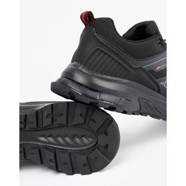 DK Zapatos deportivos negros para hombres con elementos rojos 2