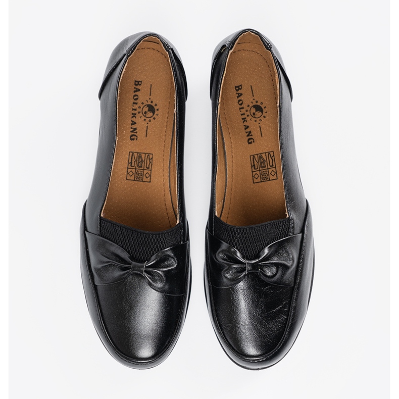 Zapatos corredizos negros con arco 2 Zapatos corredizos negros con arco 2