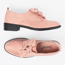 Seastar Zapatos de ante rosa claro con arco decorativo rosado 3