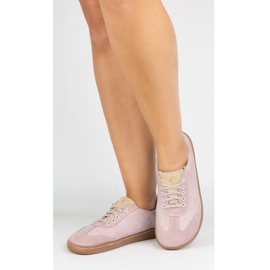 Zapatos de cuero para mujeres descalzos Olivier Eliza Pink Flowers rosa 2