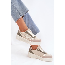 Zapatillas de deporte para mujeres en la plataforma leopardo beige 7
