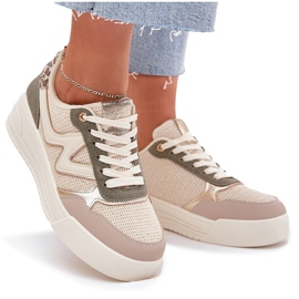 Zapatillas de deporte para mujeres en la plataforma leopardo beige 10