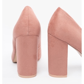 Seastar Zapatos de tacón de ante en un pilar rosado 1