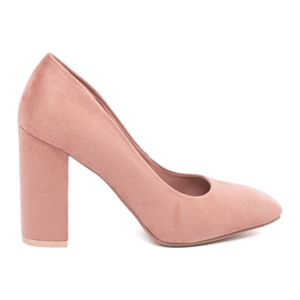 Seastar Zapatos de tacón de ante en un pilar rosado 2